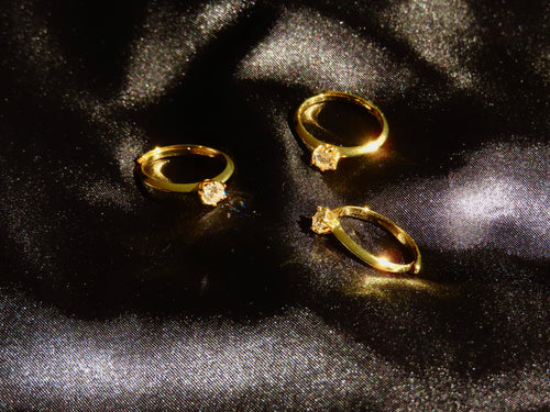 Amara Ring - Solid 14k Gold With A Moissanite Center